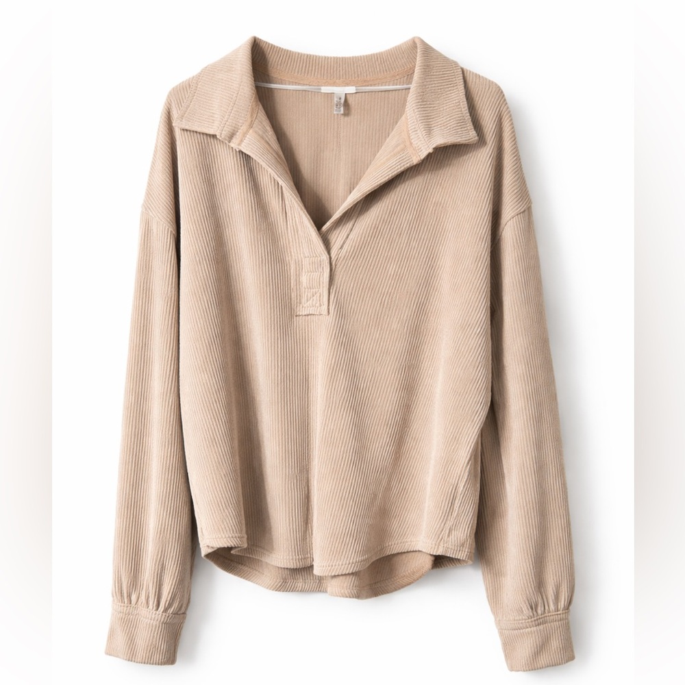 Simply Southern Beige Ribbed Sweater